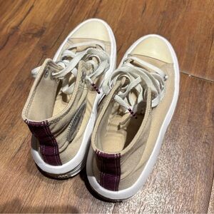 Converse Beige Canvas High-Tops with Pink Insole